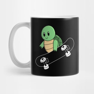 Green Turtle on Skateboard Mug